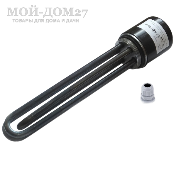 ЭлектроТЭН ТЭНБ G1-1/2” - 3 кВт | Мой-Дом27 ЭлектроТЭН ТЭНБ G1-1/2” - 3 кВт | Мой-Дом27 | <u>Мощность</u>: 3 кВт (1+1+1 кВт)<br>
 <u>Резьба</u>: G 1½"<br>
 Электропитание: 220/380 В<br>
 Длина нагревательного элемента (с резьбой): 22,5 см<br>
 Комплектация: ТЭН + колпачек + сальник + упл. кольцо<br>
 Материал: углеродистая сталь<br>